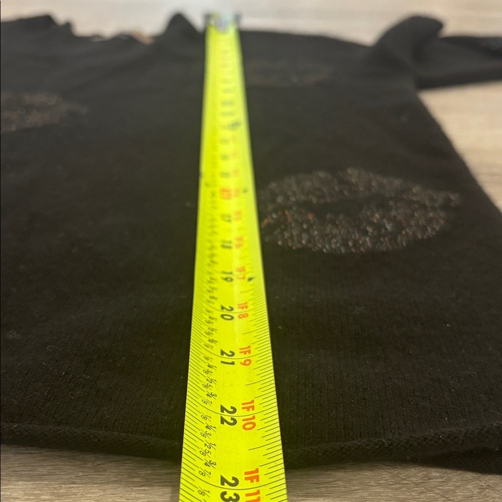 Brodie Cashmere Lips Graphic Black Cashmere Sweater XS - Picture 5 of 7